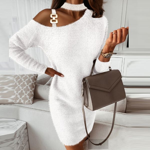 party dresses off shoulder chain mini women elegant fleece solid sling office casual long sleeve loose pullover 221203, White;black
party dresses off shoulder chain mini women elegant fleece solid sling office casual long sleeve loose pullover 221203, White;black