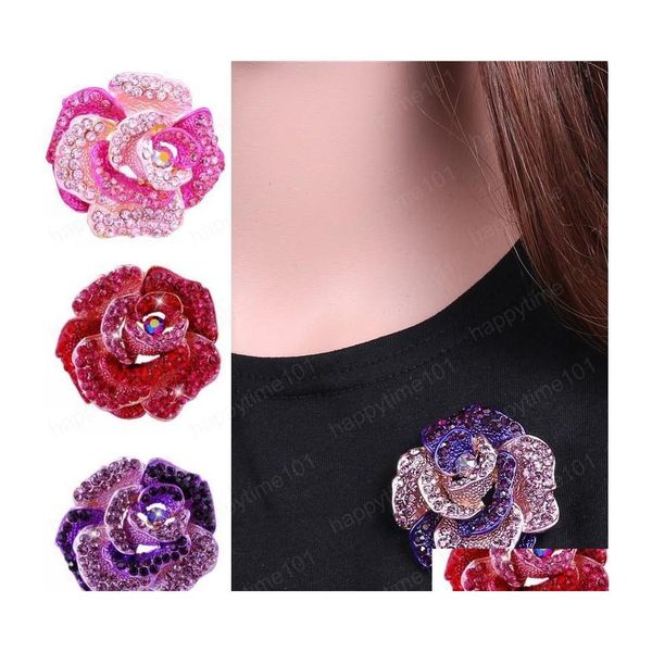 pins brooches fashion exquisite red rose rhinestone brooch elegant flower series cor jewelry accessories 3 colors for choose drop de dh3bx, Gray 
pins brooches fashion exquisite red rose rhinestone brooch elegant flower series cor jewelry accessories 3 colors for choose drop de dh3bx, Gray