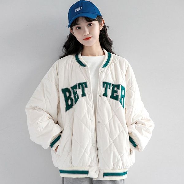 women s jackets short thickened baseball uniform jacket women winter korean loose fashion all match small fresh cotton coat 221205, Black;brown
women s jackets short thickened baseball uniform jacket women winter korean loose fashion all match small fresh cotton coat 221205, Black;brown