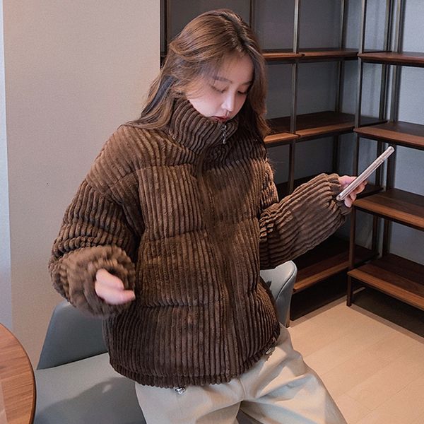women's down parkas lucyever winter thick corduroy coat women korean stand collar warm cottonpadded jacket female pink brown zip short, Black
women's down parkas lucyever winter thick corduroy coat women korean stand collar warm cottonpadded jacket female pink brown zip short, Black