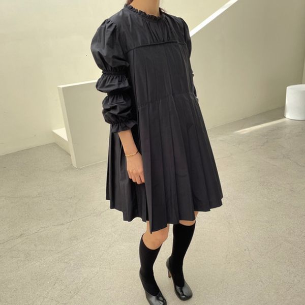 party dresses 2023 spring o neck pleated straight dreses women elegant solid mini autumn long sleeve office ladies vestidos 221203, White;black
party dresses 2023 spring o neck pleated straight dreses women elegant solid mini autumn long sleeve office ladies vestidos 221203, White;black