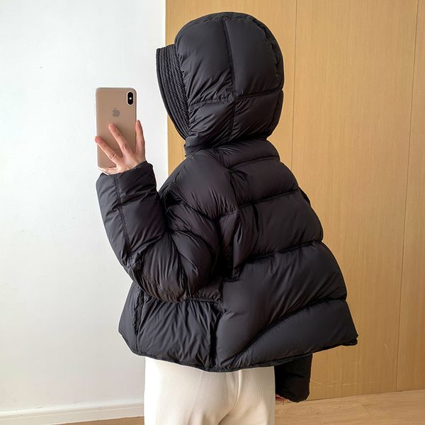 women's down parkas winter feather jacket bud hooded short casual thickened warm 90 white duck fluffy coats female 221205, Black
women's down parkas winter feather jacket bud hooded short casual thickened warm 90 white duck fluffy coats female 221205, Black
