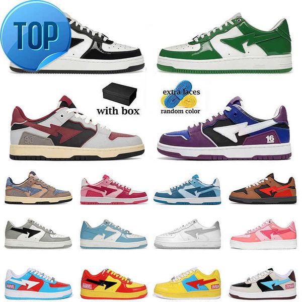 2023 with box designer bapesta shoes platform sneakers bapestas baped sk8 sta black white patent jjjjound plate-forme skate low trainers
2023 with box designer bapesta shoes platform sneakers bapestas baped sk8 sta black white patent jjjjound plate-forme skate low trainers