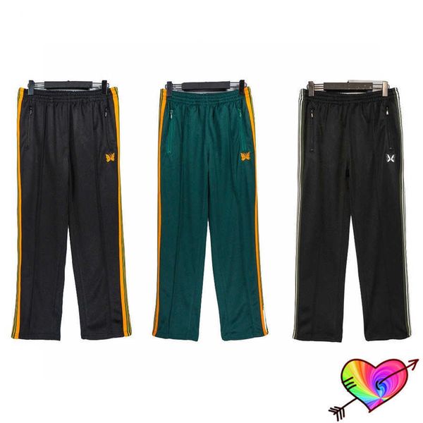 men's pants 2022 multicolor striped needles pants men women 1 1 needles track pants embroidered butterfly side button trousers t221205, Black
men's pants 2022 multicolor striped needles pants men women 1 1 needles track pants embroidered butterfly side button trousers t221205, Black