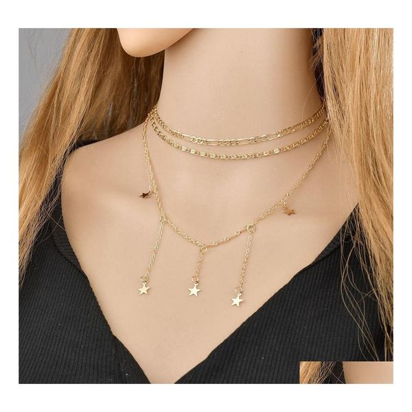 chokers gold color choker necklace women star necklaces pendants bijoux mtilayer tassel chains collier drop delivery jewelry dh9jj, Golden;silver
chokers gold color choker necklace women star necklaces pendants bijoux mtilayer tassel chains collier drop delivery jewelry dh9jj, Golden;silver