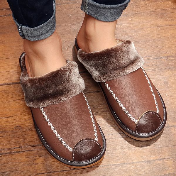 slippers men s leather home warm cotton autumn and winter indoor wooden floor non slip thick mens 221203, Black
slippers men s leather home warm cotton autumn and winter indoor wooden floor non slip thick mens 221203, Black