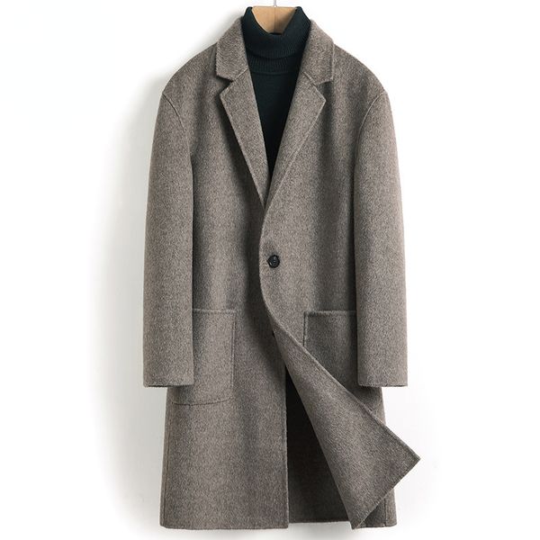 men's wool blends 22 doublesided cashmere men's medium alpaca winter thickened down trench woolen coat chaqueta hombre f 221205, Black
men's wool blends 22 doublesided cashmere men's medium alpaca winter thickened down trench woolen coat chaqueta hombre f 221205, Black