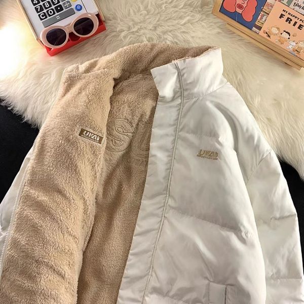 women s down parkas winter simple fashion double sided cotton padded lamb velvet jacket clothes ropa de invierno mujer 221205, Black
women s down parkas winter simple fashion double sided cotton padded lamb velvet jacket clothes ropa de invierno mujer 221205, Black