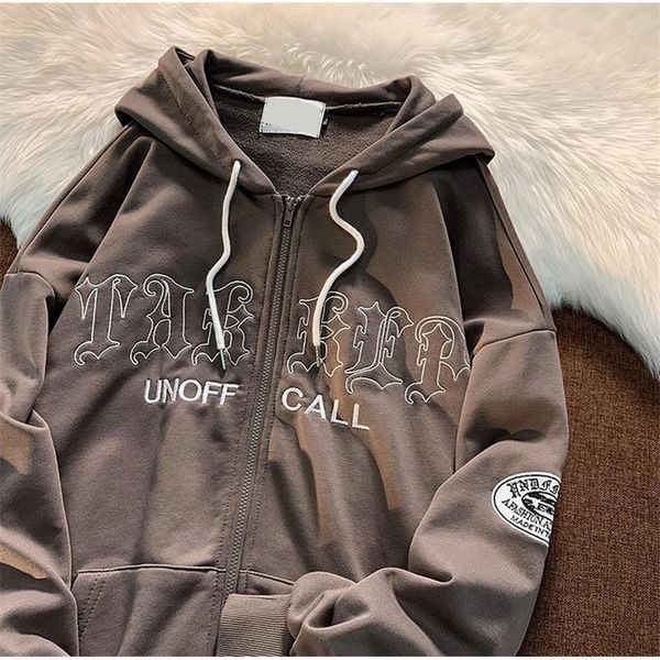 women's hoodies sweatshirts letter embroidery women harajuku long sleeve zip up vintage punk loose hooded jackets streetwear y2k clothe, Black
women's hoodies sweatshirts letter embroidery women harajuku long sleeve zip up vintage punk loose hooded jackets streetwear y2k clothe, Black