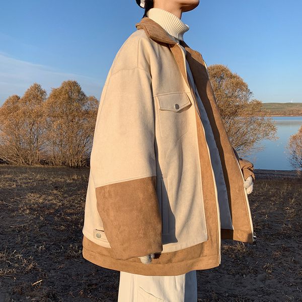 men's wool blends winter thick woolen coat men warm fashion contrast thicken woolen jacket mens streetwear korean loose short woolen co, Black
men's wool blends winter thick woolen coat men warm fashion contrast thicken woolen jacket mens streetwear korean loose short woolen co, Black