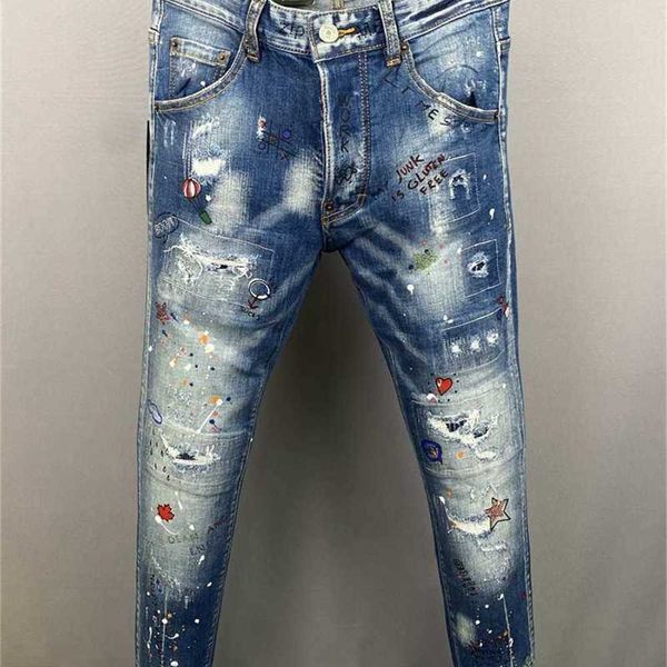 men's jeans pantalones para hombre vaqueros luxury brand designer d2 men denim dsquare embroidery pants fashion holes trousers mens clo, Blue
men's jeans pantalones para hombre vaqueros luxury brand designer d2 men denim dsquare embroidery pants fashion holes trousers mens clo, Blue