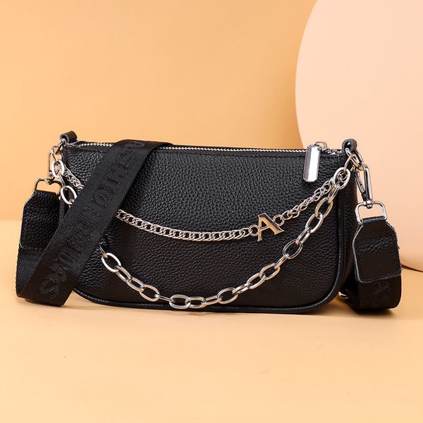 leather women's bag fashion wide strap crossbody chain bag layer cowhide one shoulder small square handbag
leather women's bag fashion wide strap crossbody chain bag layer cowhide one shoulder small square handbag