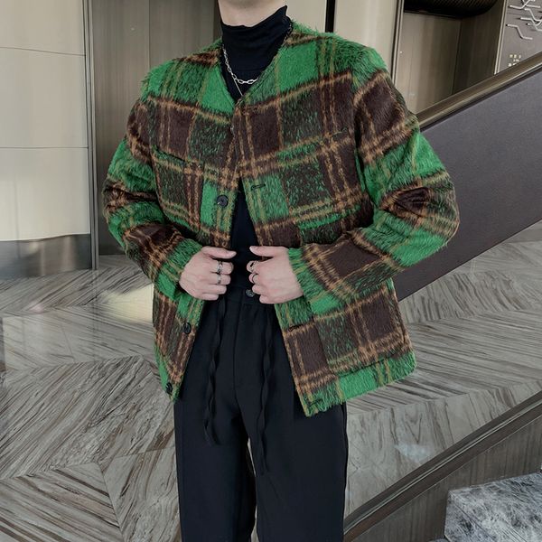 men's wool blends winter thicken woolen coat men warm fashion retro plaid woolen jacket men korean loose thick short woolen coat mens o, Black
men's wool blends winter thicken woolen coat men warm fashion retro plaid woolen jacket men korean loose thick short woolen coat mens o, Black