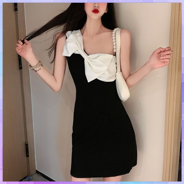 party dresses summer elegant for women temperament bow sleeveless package hip dress vintage vestidos robe femme 221203, White;black
party dresses summer elegant for women temperament bow sleeveless package hip dress vintage vestidos robe femme 221203, White;black