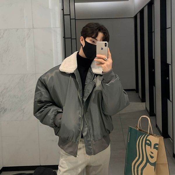 men's down parkas winter jacket men warm fashion thickened short coat men korean loose thick lamb fur jackets oversized down jacket men, Black
men's down parkas winter jacket men warm fashion thickened short coat men korean loose thick lamb fur jackets oversized down jacket men, Black