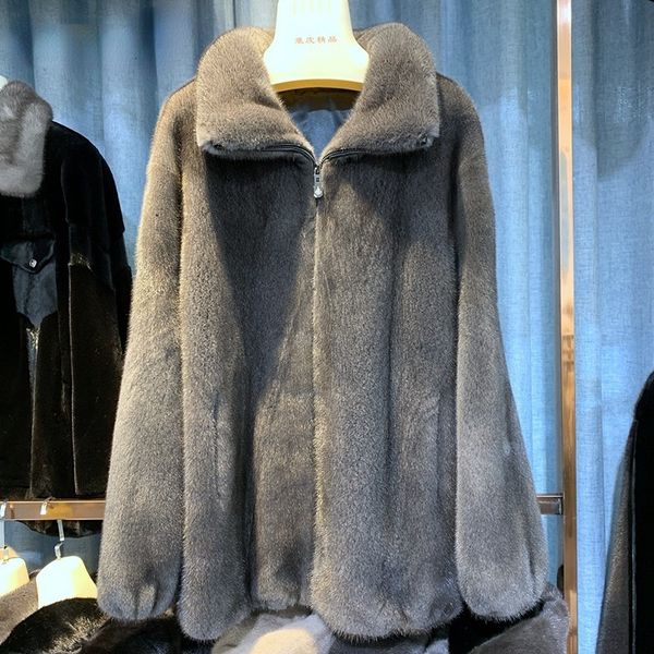 men's wool blends winter men's stylish fur mink short coat lapel elegant style jackets luxury warm streetwear 221205, Black
men's wool blends winter men's stylish fur mink short coat lapel elegant style jackets luxury warm streetwear 221205, Black