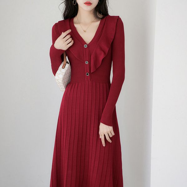 party dresses elegant black sweater dress women vneck button ruffles bodycon knitted midi dress chic ladies winter clothes vestidos 221203, White;black
party dresses elegant black sweater dress women vneck button ruffles bodycon knitted midi dress chic ladies winter clothes vestidos 221203, White;black