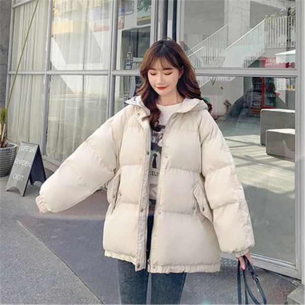 women's down parkas short winter jacket women warm hooded cotton female casual loose outwear korean cottonpadded 221205, Black
women's down parkas short winter jacket women warm hooded cotton female casual loose outwear korean cottonpadded 221205, Black