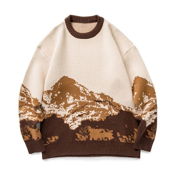 men hip hop streetwear harajuku sweater vintage japanese style snow mountain knitted sweater winter casual pullover knitwear, White;black
men hip hop streetwear harajuku sweater vintage japanese style snow mountain knitted sweater winter casual pullover knitwear, White;black