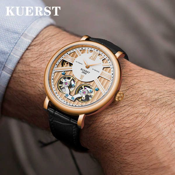 watch wrist kuerst double tuo flywheel automatic mechanical watch men's, Slivery;brown
watch wrist kuerst double tuo flywheel automatic mechanical watch men's, Slivery;brown