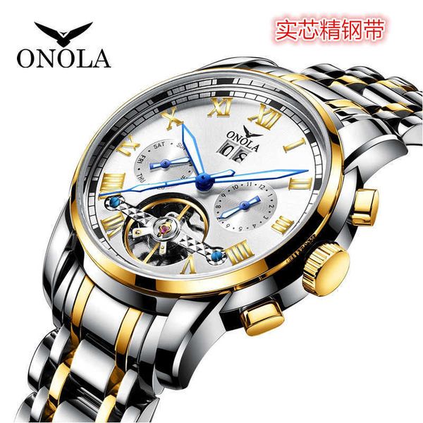 watch wrist onola solid steel band business tourbillon hollow out automatic mechanical men's waterproof watch, Slivery;brown
watch wrist onola solid steel band business tourbillon hollow out automatic mechanical men's waterproof watch, Slivery;brown
