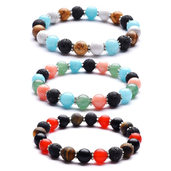 8mm lava stone aventurine bracelet red agate tiger stone mix and match hand string for women men yoga jewelry, Black
8mm lava stone aventurine bracelet red agate tiger stone mix and match hand string for women men yoga jewelry, Black