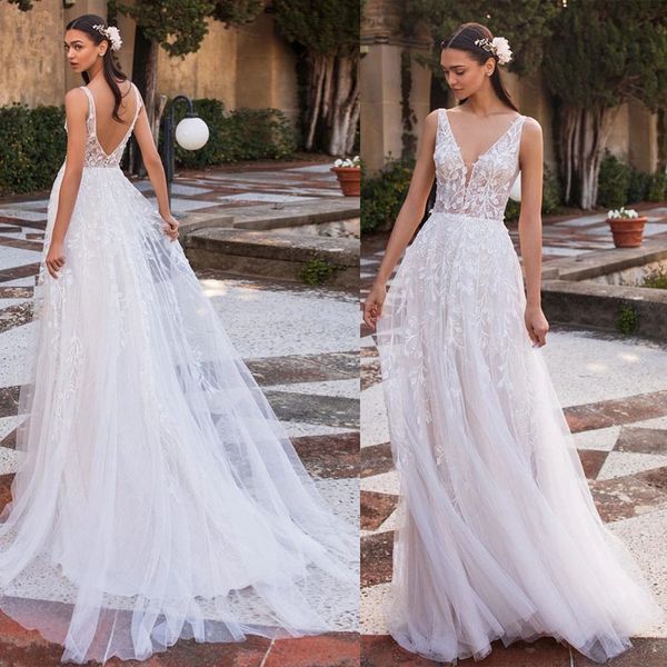 2022 boho chic a-line wedding dress for women backless v-neck bride dresses lace bridal gown vestidos de novia, White
2022 boho chic a-line wedding dress for women backless v-neck bride dresses lace bridal gown vestidos de novia, White