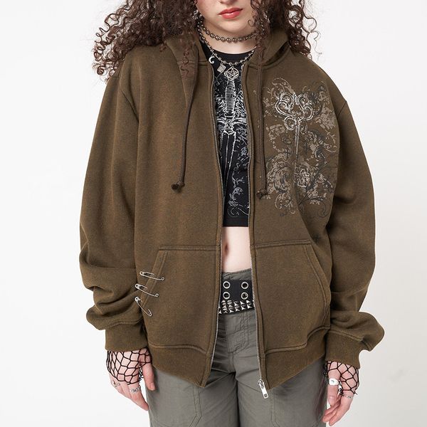 women s hoodies sweatshirts vintage brown graphic print sweatshirt harajuku grunge zip up oversized hoodie y2k aesthetic women retro coat st, Black
women s hoodies sweatshirts vintage brown graphic print sweatshirt harajuku grunge zip up oversized hoodie y2k aesthetic women retro coat st, Black