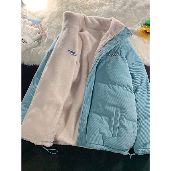 women's down parkas vintage corduroy jacket lamb fleece cotton parker coat winter fashion thick warm clothes loose double sided 221205, Black
women's down parkas vintage corduroy jacket lamb fleece cotton parker coat winter fashion thick warm clothes loose double sided 221205, Black