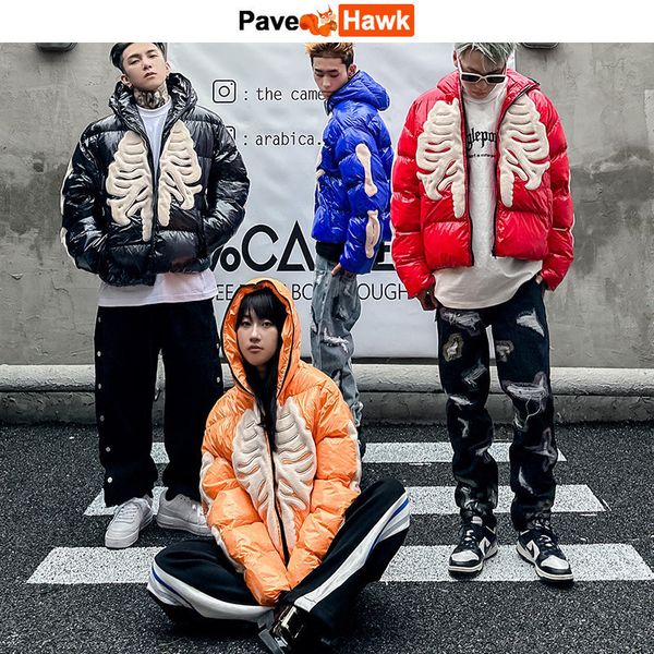 mens down parkas skeleton men winter hooded puffer jacket bright street loose coat harajuku thick warm outwear 221205, Black
mens down parkas skeleton men winter hooded puffer jacket bright street loose coat harajuku thick warm outwear 221205, Black
