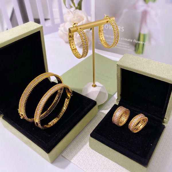 jewelry set designer stud earrings bracelet ring single double row full diamonds large rings earring electroplated 18k gold white gold earin, Golden;silver
jewelry set designer stud earrings bracelet ring single double row full diamonds large rings earring electroplated 18k gold white gold earin, Golden;silver