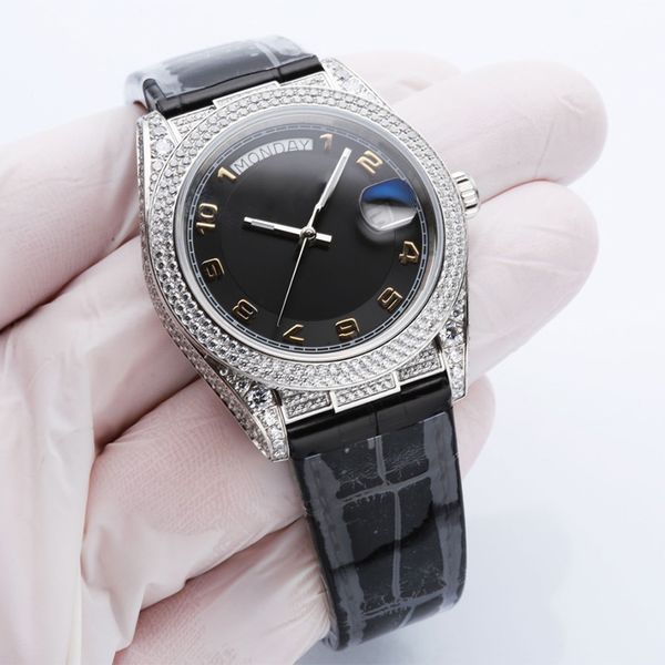 watch mens watch mechanical diamonds watches leather strap men wristwatch waterproof design wristwatches for man diamond bezel 40mm, Slivery;brown
watch mens watch mechanical diamonds watches leather strap men wristwatch waterproof design wristwatches for man diamond bezel 40mm, Slivery;brown