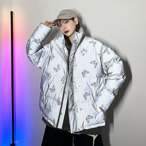 women s down parkas winter puffer jacket reflective design loose thick korean fashion clothes bubble coat 221205, Black
women s down parkas winter puffer jacket reflective design loose thick korean fashion clothes bubble coat 221205, Black
