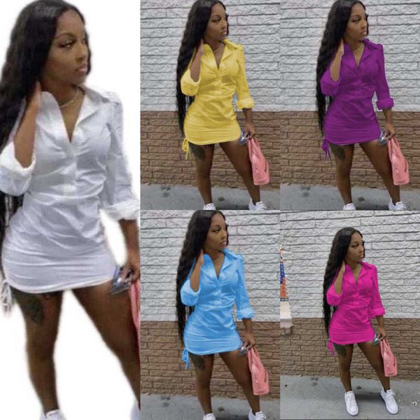 designer women clothing shirt dresses deeep v dress drawstring one piece skirt female clothes, Black;gray
designer women clothing shirt dresses deeep v dress drawstring one piece skirt female clothes, Black;gray