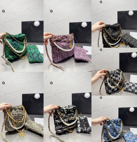 autumn winter woolen shopping bags classic womens handbag fashion pearl chain single-shoulder bag lattice sequin retro totes 2pc wallet chan
autumn winter woolen shopping bags classic womens handbag fashion pearl chain single-shoulder bag lattice sequin retro totes 2pc wallet chan