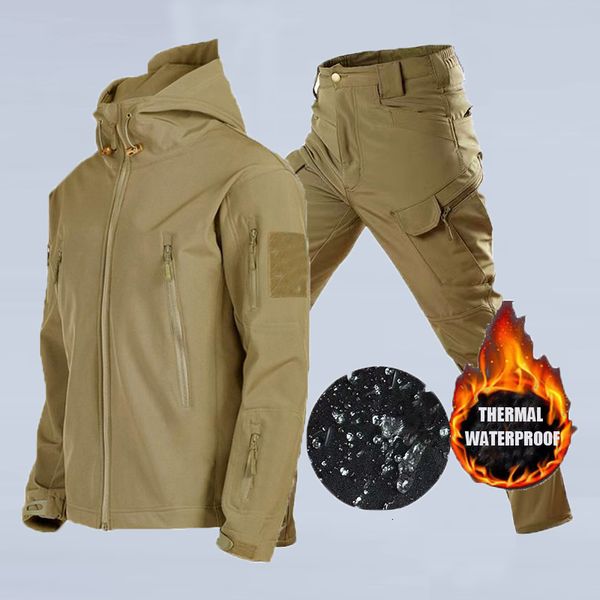 men's jackets waterproof fishing clothes men winter hooded pants suit camping hiking hunting trousers windproof elastic softshell warm, Black;brown
men's jackets waterproof fishing clothes men winter hooded pants suit camping hiking hunting trousers windproof elastic softshell warm, Black;brown