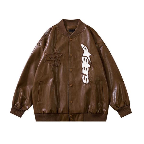 men's jackets american vintage pu leather baseball jacket men street hip-hop women varsity bomber jacket couple casual loose letterman, Black;brown
men's jackets american vintage pu leather baseball jacket men street hip-hop women varsity bomber jacket couple casual loose letterman, Black;brown