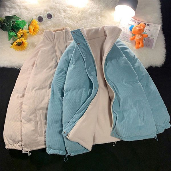 women s down parkas xpqbb women corduroy two sides wear winter coat korean thicken warm lamb wool jacket woman student loose casual 221205, Black
women s down parkas xpqbb women corduroy two sides wear winter coat korean thicken warm lamb wool jacket woman student loose casual 221205, Black