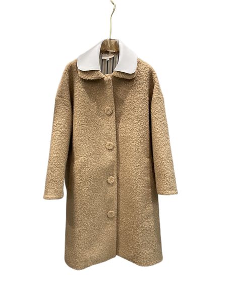 autumn and winter new milk tea color coil double collar woolen overcoat meter, Black
autumn and winter new milk tea color coil double collar woolen overcoat meter, Black