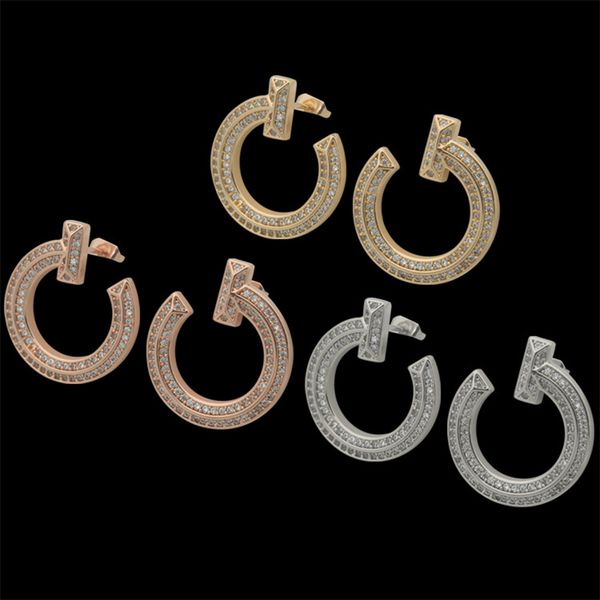 2022 classic brand hoop earrings fashion korean full diamond crystal t earrings for women plating 18k gold luxury designer earring jewelry, Black
2022 classic brand hoop earrings fashion korean full diamond crystal t earrings for women plating 18k gold luxury designer earring jewelry, Black