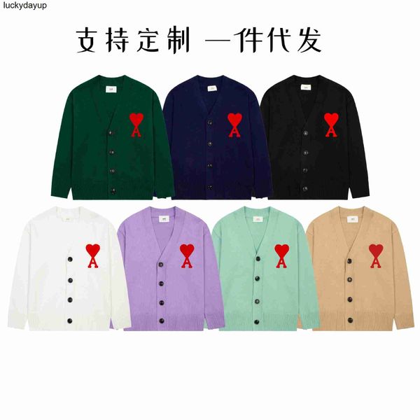 men's sweaters designer amis winter embroidery coat breasted color men women fashion streetwear sweaters, White;black
men's sweaters designer amis winter embroidery coat breasted color men women fashion streetwear sweaters, White;black