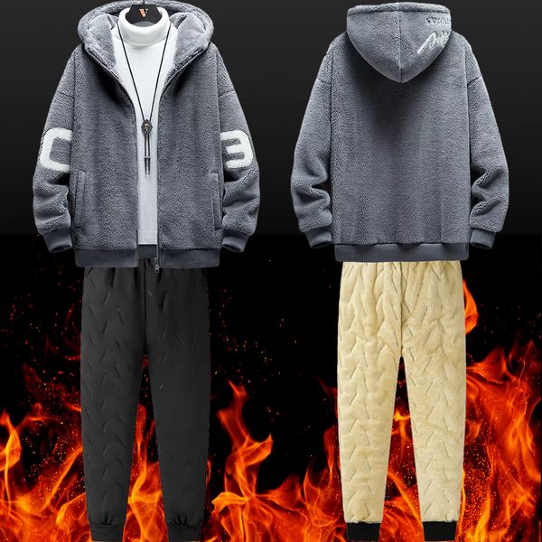 mens tracksuits winter warm clothing fleece casual suits for antie hoodie and trousers thick coat pants twopiece set 221206, Gray
mens tracksuits winter warm clothing fleece casual suits for antie hoodie and trousers thick coat pants twopiece set 221206, Gray