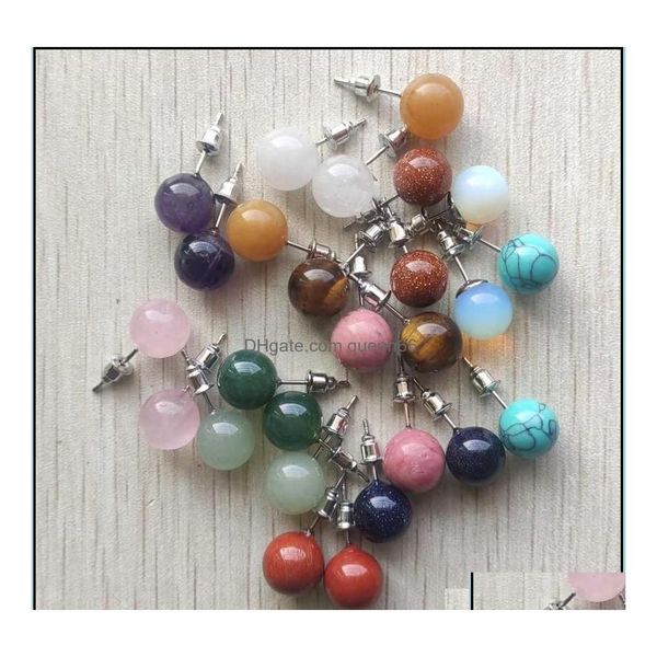 stud stud 10mm natural stone earrings healing crystal rose quartz ball beads stainless steel fashion ear jewlry for women girl whole ot3ja, Golden;silver
stud stud 10mm natural stone earrings healing crystal rose quartz ball beads stainless steel fashion ear jewlry for women girl whole ot3ja, Golden;silver
