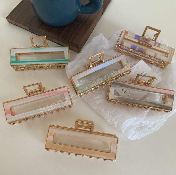 korean simple fashion retro 9cm rectangle hollow hair clip claw metal with acetic acid clamps for women, Slivery;golden
korean simple fashion retro 9cm rectangle hollow hair clip claw metal with acetic acid clamps for women, Slivery;golden