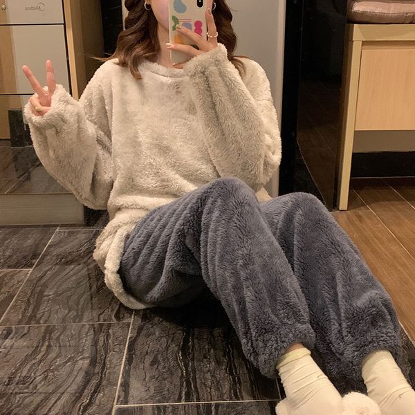 womens two piece pants winter solid flannel pajamas sets women casual clothes autumn female thick warm sleepwear outfit long sleeve matchin, White
womens two piece pants winter solid flannel pajamas sets women casual clothes autumn female thick warm sleepwear outfit long sleeve matchin, White