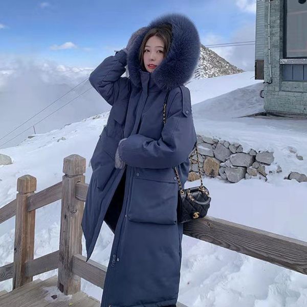 women's down parkas korean winter hooded jacket fur lining thick coat snow wear long parka 221205, Black
women's down parkas korean winter hooded jacket fur lining thick coat snow wear long parka 221205, Black