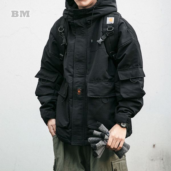 men s down parkas winter fashion warm hooded korean style thick tooling padded jacket kpop coat men clothing harajuku male 221206, Black
men s down parkas winter fashion warm hooded korean style thick tooling padded jacket kpop coat men clothing harajuku male 221206, Black