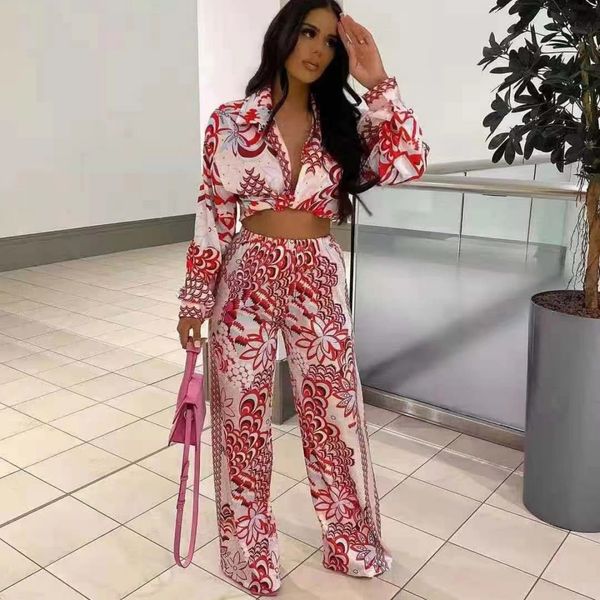 2023 designer print two piece sets outfits women casual shirt and wide leg pants set easy suit ship, White
2023 designer print two piece sets outfits women casual shirt and wide leg pants set easy suit ship, White