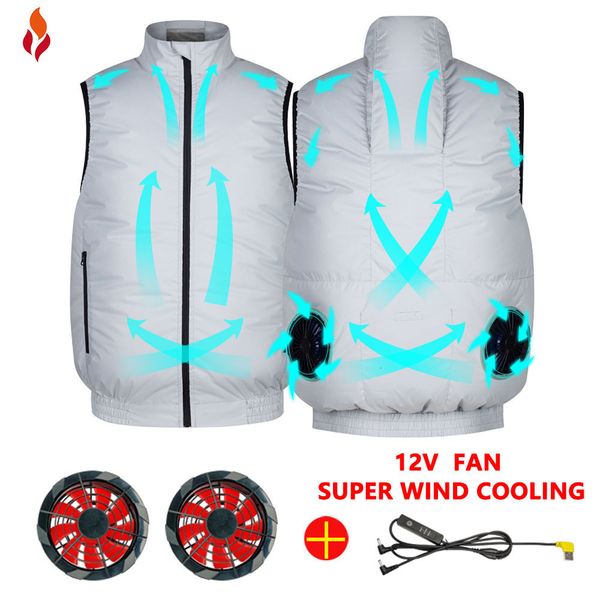 men s vests men summer air conditioning clothing fan cooling vest usb charging sport man vest outdoor fishing summer 221205, Black;white
men s vests men summer air conditioning clothing fan cooling vest usb charging sport man vest outdoor fishing summer 221205, Black;white