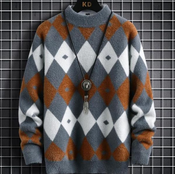 mens sweaters new winter korean handsome argyle high end mink cashmere sweater men clothing turtleneck christmas pullover, White;black
mens sweaters new winter korean handsome argyle high end mink cashmere sweater men clothing turtleneck christmas pullover, White;black